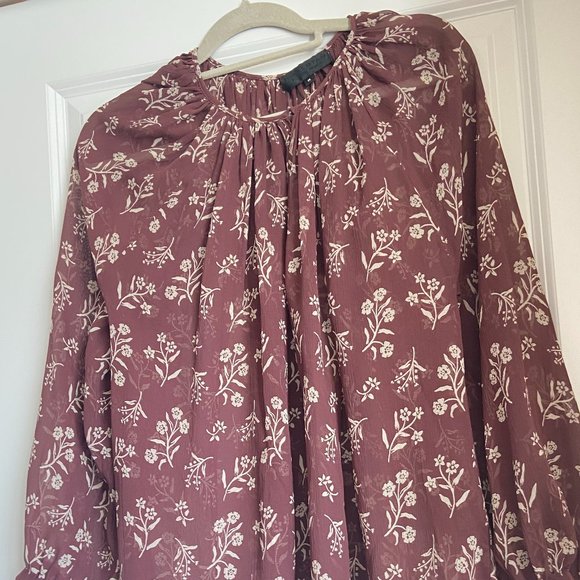 Nili Lotan Tops - New No Tags Nili Lotan Silk Floral Blouse Size M Color Brow/Ivory